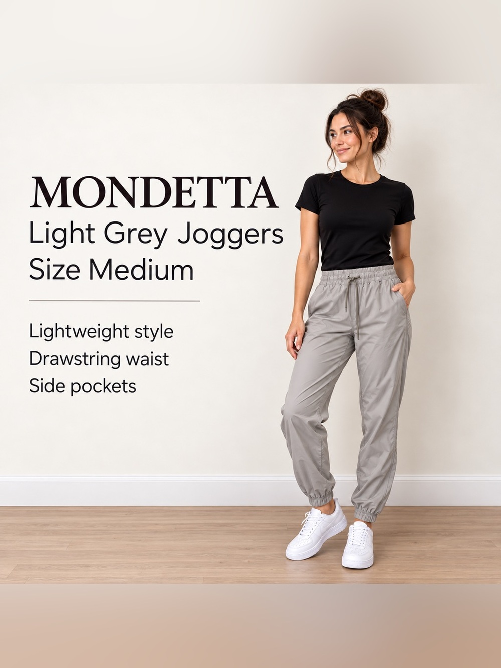 Mondetta Light Grey Drawstring Joggers - Women's